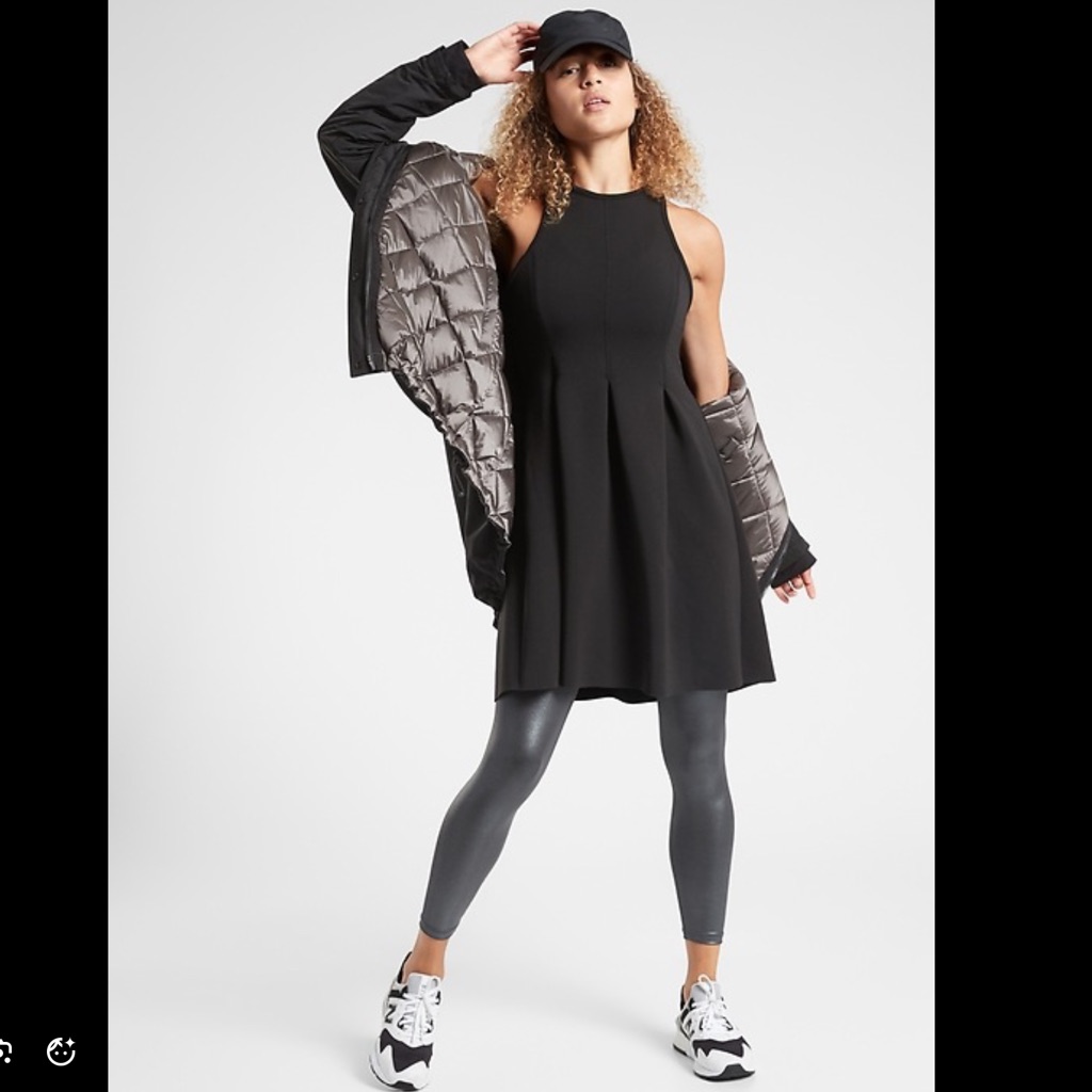 Athleta En Route Scuba Dress In Black Size Small
